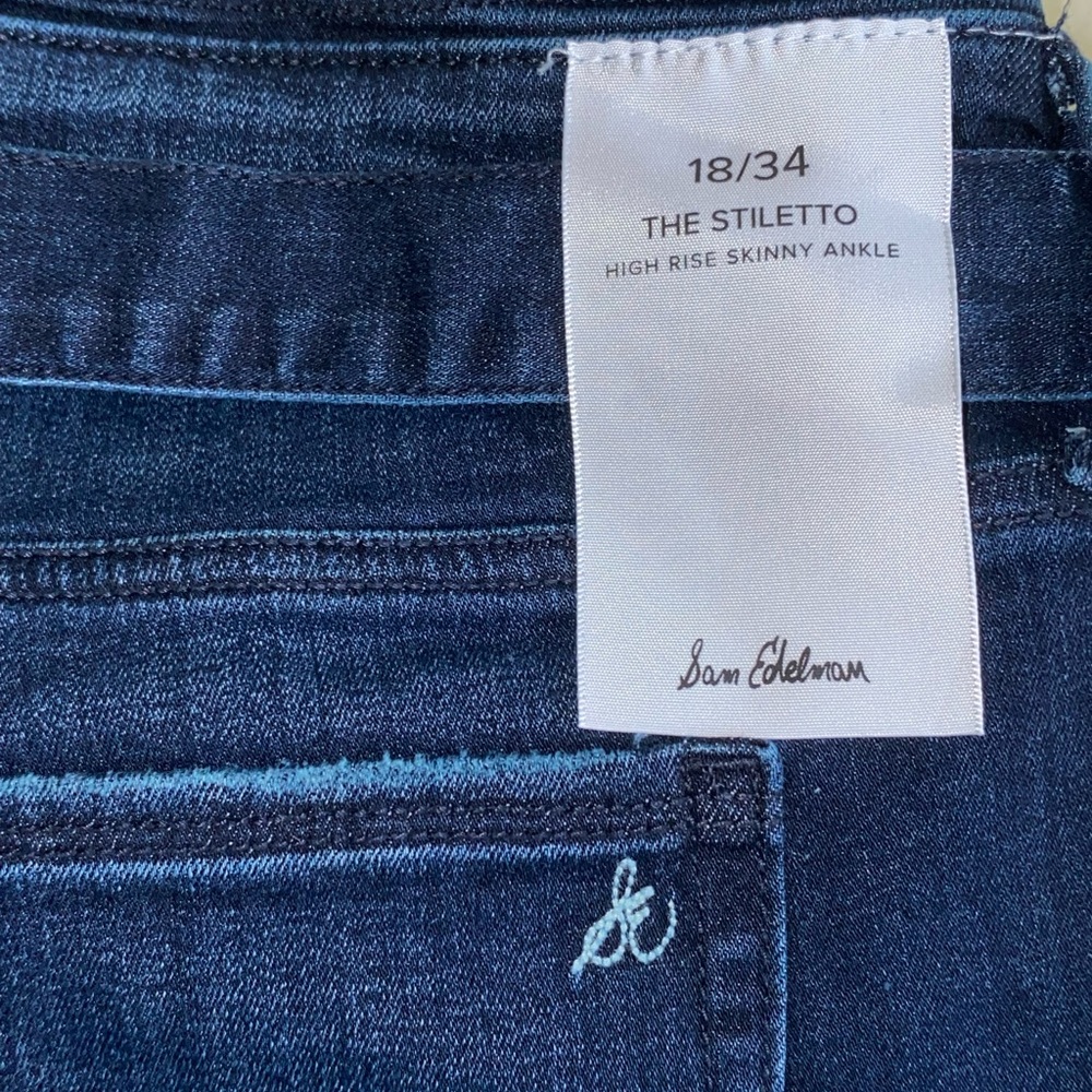 Sam Edelman The Stiletto High Waist Skinny Ankle Jeans with Tie Belt 34 - Picture 8 of 11